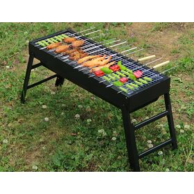 Barbecue coréen à charbon de bois en acier inoxydable, poêle pliant extérieur portable à deux couches, camping  15