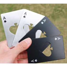 Grosir pembuka botol bir kartu poker kreatif, pembuka botol baja tahan karat, pembuka botol bir Sekop A