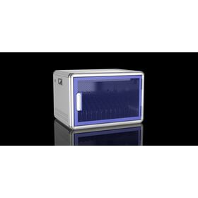 ¡Ahorro de espacio! Gabinete de carga de 12 puertos (montable en pared y apilable)