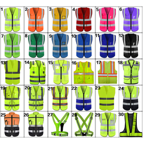 High-Visibility Safety Vest Custom Logo Reflective Strips Utility Pockets Wear for Construction Road Work Warehouse Event Staff