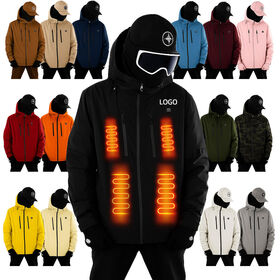 Chaqueta Calefactable Profesional con Caparazón - Cortavientos Inteligente con Calefacción de 3 Temperaturas, Impermeable, Resistente al Viento, Chaqueta de Esquí para Senderismo y Deportes de Nieve - Personalizable