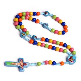 Collier avec Pendentif de Dessin Animé et Perles Colorées - Style Chapelet, Parfait pour les Filles