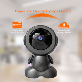 Caméra CCTV 2MP, Caméra WiFi Intelligente Sans Fil, Caméra IP, Caméra PT Intérieure, Caméra de Surveillance Bébé, Caméra Réseau Robot