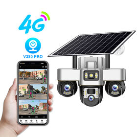 Kamera PTZ 3 Lensa 3 Layar Baru - Rotasi Kontrol Aplikasi, Deteksi Manusia, Konektivitas LTE 4G/WiFi, Kamera Keamanan Bertenaga Surya