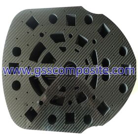Pabrikan OEM Kustom CNC milling t300 3k twill matte lembaran serat karbon untuk model rc uav drone quadcopter kit rangka
