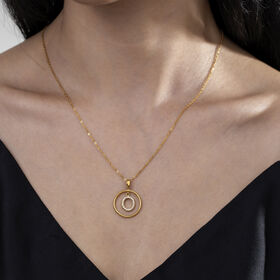 Fashion Jewelry Necklaces 14K Yellow Gold Customizable Letters Necklace Claw Setting Round Moissanite Chain Necklace