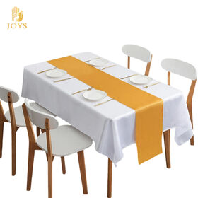 مفرش طاولة من الساتان المطاطي 30x274 سم - قماش مقاوم للماء لمأدبة الزفاف، مثالي للمناسبات بالجملة