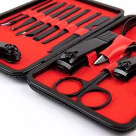 24-teiliges schwarzes, schräges Nagelknipser-Set, einteiliges Maniküre-Werkzeug für Finger, Pediküre-Scheren, persönlicher Gebrauch