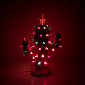 Heißer Verkauf Kultur Kreative Home Office Dekoration Kinder Weihnachtsgeschenke LED Licht Kaktus Polyresin Pflanzen Harz Kunst Skulptur