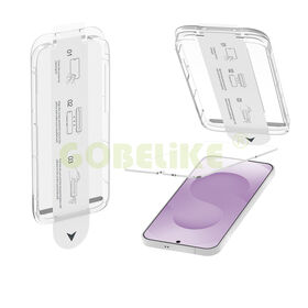 Staubfreier 9H HD Displayschutz aus gehärtetem Glas mit schwarzem Rand und einfacher Auftragehilfe (Ultra Fit Tray) für Samsung S26+ S26 Ultra