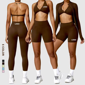 Ensembles de Yoga Personnalisés pour Femmes Vêtements de Fitness Leggings Anti-Squat Soutien-Gorge de Sport Maintien Veste Anti-Transpiration Prix de Gros