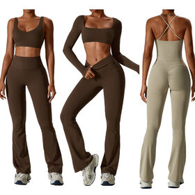 Nuevo Diseño al por Mayor de Alta Calidad Conjunto de Yoga de 2 Piezas Ropa de Gimnasio Fitness Ropa Deportiva Personalizada para Mujeres Tejido con Certificación OEKO-TEX