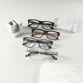 Fabrikversorgung Kundenspezifische Logo Optische Rahmen Unisex Acetat Rahmen Transparente Brillen mit Federscharnieren Für Europa Amerika