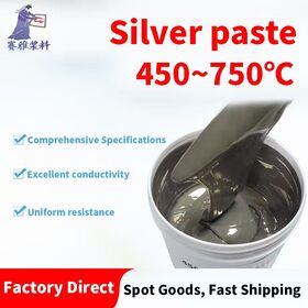 Pasta de plata de sinterización a temperatura media, imprimible para dispensación y relleno de orificios, baja resistencia, fuerte adhesión y soldadura