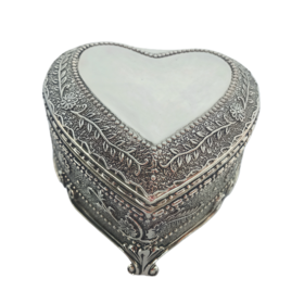 Boîte à Bijoux en Forme de Cœur pour Fournisseurs, Étui pour Bagues, Boucles d'Oreilles, Colliers, Coffre au Trésor, Organisateur Classique, Boîte à Souvenirs Décorative Ornée Antique
