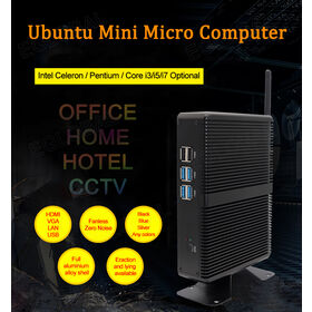 EGLOBAL Mini PC Barato In-tel Core I3-4005U 6USB 8GB DDR3L 128GB SSD HD VGA con Bloqueo Antirrobo Seguridad POS Mini Computadora