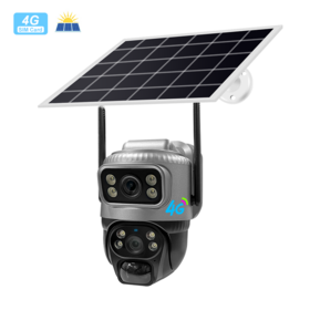 Neue Dual-Lens 6MP Solarbatteriebetriebene 4G CCTV LTE SIM-Karten IP PTZ Outdoor-Überwachungskamera