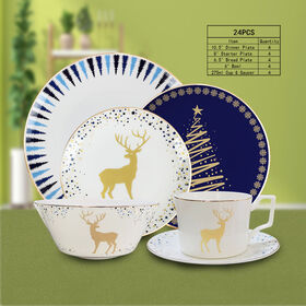Christmas Dinner Plate Set Bone China Dinner Set with Christmas Mug, Christmas Cup, Christmas Plates, Christmas Dinner Set, Bowl