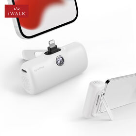 Chargeur Portable Innovant avec Support Métallique Pliable, Batterie Externe 5000mAh pour iPhone, Appels Vidéo et Charge en Mode Veille