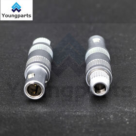 FGG.00.302.CLAD17 Connecteur Circulaire - Fiche Mâle 2 Positions, Contacts Mâles, Godet à Souder - Volant en Ligne