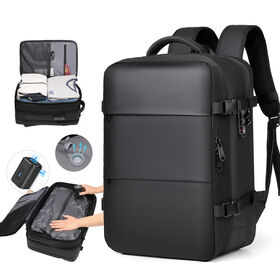 Mochila de Negocios Antirrobo 3 en 1 con Carga USB, Sistema de Compresión al Vacío e Impermeable para Portátil y Accesorios de Viaje