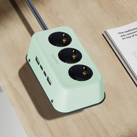 EU Wholesale Retro Extension Socket with 3 AC and 4 USB Ports Type C PD Fast Charging