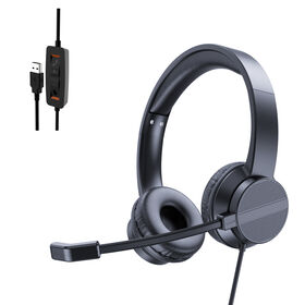 Factory OEM Durable Balanced Call Center Headset with Noise Cancellation Microphone, HD Voice, USB Connectivity for home office