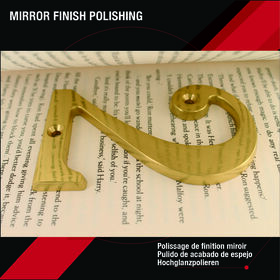 ZhongWang Hardware A100 4 Inch Solid Brass House Number 2 with Weatherproof Coating for Exterior Doors