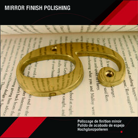 ZhongWang Hardware A100 4 Inch Bright Brass House Number 6 for outside door Home accessories Brass house number outside front door