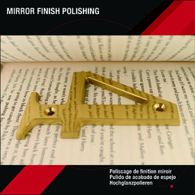 ZhongWang Hardware A100 4 Inch Bright Brass House Number 4 for outside door Home accessories Brass house number outside front door