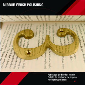 ZhongWang A100 4 Inch #3 Polished Brass House Number 3 with Enhanced Corrosion Resistance for Outdoor Use