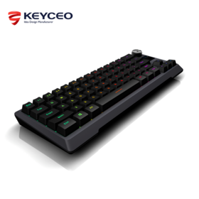 Mini Keyboard RGB Nirkabel Portabel 64 Tombol Dual-Mode Tahan Air Keyboard Gaming Tipe C