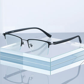 Marcos de metal de los hombres de alta calidad Marcos chapado IP estilo moda medio borde óptico gafas cuadrado gafas marco