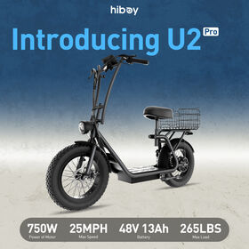 DailyGo Hiboy U2 Pro Elektroroller - 7-8 Stunden Ladezeit, Korb Inklusive - Ideal für Pendeln & Einkaufen, Rücksitz und Korb optional