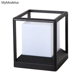 Lampes de pelouse carrées en aluminium blanc IP54 personnalisées, éclairage extérieur LED pour paysage, lampes de pilier de jardin E27/26 20W