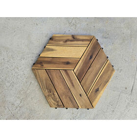 Hexagonal Acacia Wood Deck Tile. Bring Natural Style to Your Outdoor Space.Flooring for Balcony, Patio & Garden