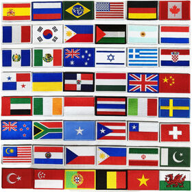Custom National Flag Embroidered Patch MAGIC TAPE Countries Australian USA America Union India Flag Patches Design Tactical Badges
