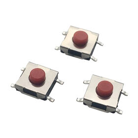 ROHS Compliant DC12V 0.5A SMD tact switch with red button for Gaming keyboards and high precision actuation
