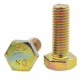 Baut Hexagonal ISO 4017 DIN 933 Pelat Seng Kuning