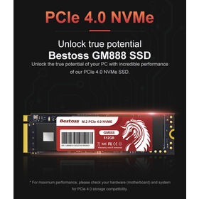 Bestoss M.2 NVMe SSD Disque SSD 2280 Gen 4 PCIe 4.0x4 512GB 1TB 2TB 4TB Jusqu'à 7100 Mo/s Lecture Pour PS5 Ordinateur Portable PC de Bureau Jeu