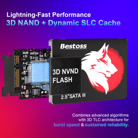 Bestoss Disque SSD interne 2.5" 120GB 240GB 500GB 1TB 2TB SSD Disque Dur pour Ordinateur Portable de Bureau pour LOGO et Emballage personnalisés