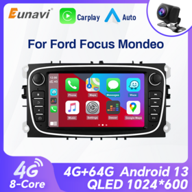 Android 13 Multimédia 7 Pouce Autoradio Pour Ford Focus Mondeo Carplay 4G Wifi GPS RDS DVD Autoradio Stéréo DSP