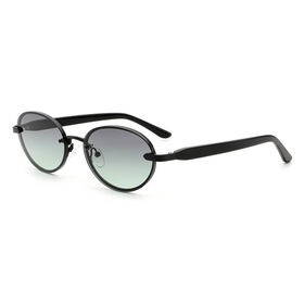 Gafas de Sol de Metal con Montura Completa y Diseño Sofisticado para Profesionales - Gafas de Sol Redondas para Negocios