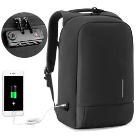 Mochila Antifurto Profissional com Cadeado TSA, Bolsa Impermeável para Laptop com Bolsos Escondidos para Viagens de Negócios e Deslocamento Diário
