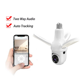 V380 2MP Solarbetriebene WLAN-Glühbirnenkamera mit Auto-Tracking & verbesserter Nachtsicht für Smart Home Sicherheit, OEM/ODM sind willkommen