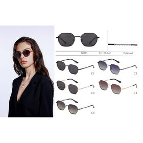 Trendige Vintage Polygon Sonnenbrille mit buntem UV-Schutz im Großhandel