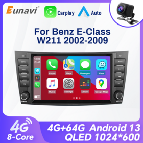 Autoradio Multimédia Android 13 7 Pouces pour Benz E W211 2002-2009 Carplay 4G Wifi GPS RDS DVD Autoradio Stéréo DSP