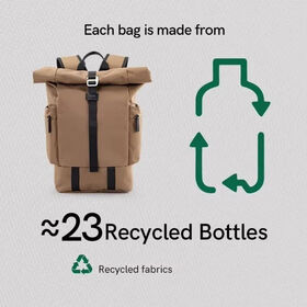 Sustainable Urban Eco Friendly Backpack Waterproof RPET Recycled Fabric Lightweight Design for Work Travel Bulk Pricing OEM Logo