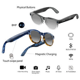 Fortschrittliche KI-Smart-Brille - Kameraaufzeichnung + KI-Übersetzung + Objekterkennung + Sprachassistent-Unterstützung OEM