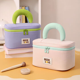 Fashion Large Capacity Portable Cosmetic Bag Customized Toiletries Brush Storage Box Travel Handle Makeup Bags for Women